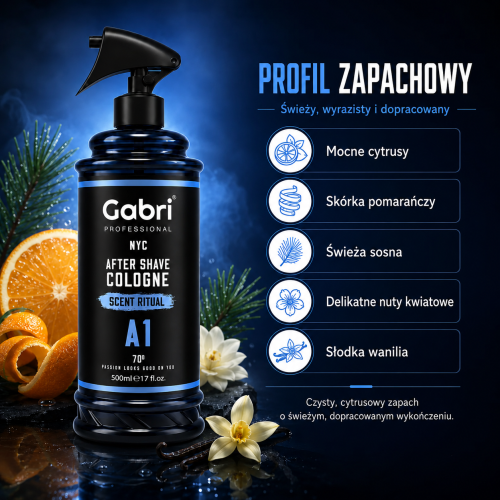 Gabri Professional A1 Scent Ritual aftershave cologne o cytrusowo-drzewnym zapachu