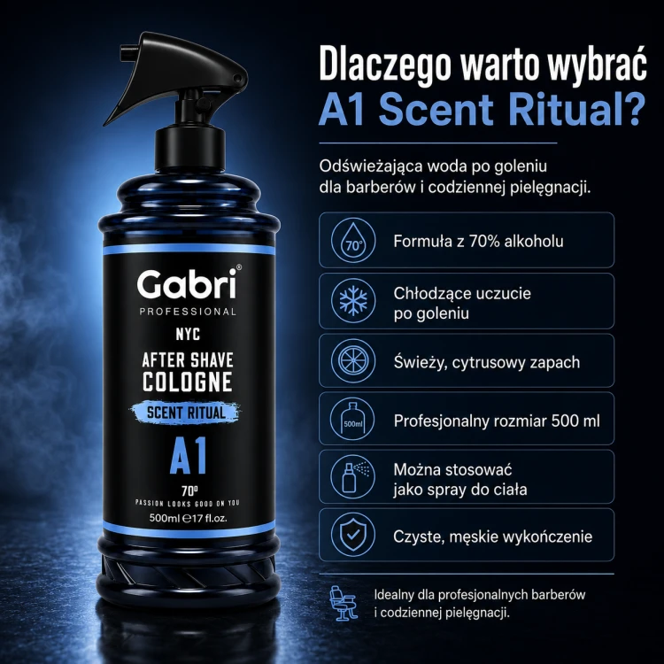 Aftershave Gabri A1 Scent Ritual 500 ml z efektem świeżości po goleniu