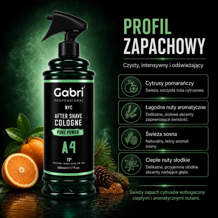 Woda po goleniu Gabri A4 Pure Power odświeżająca skórę po goleniu