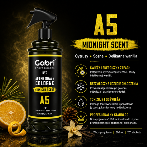 Gabri Professional A5 Midnight Scent aftershave cologne 500 ml