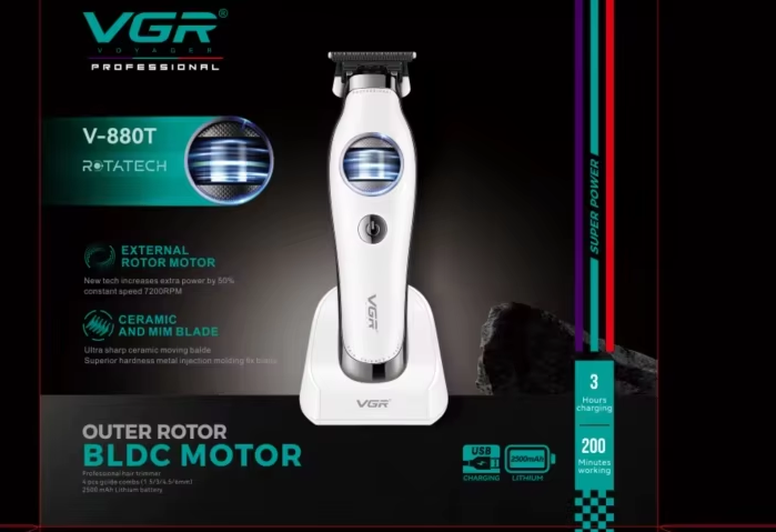 Trymer barberski VGR V-880T Rotatech biały bezprzewodowy trymer