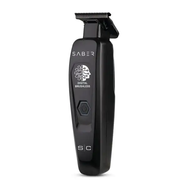 Bezprzewodowy trymer barberski StyleCraft Saber Black widok z przodu