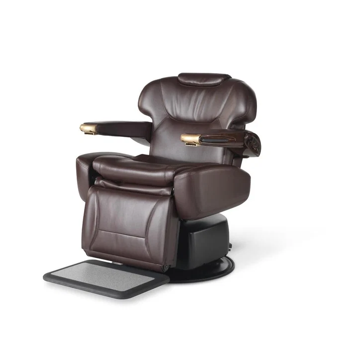 Fotel barberski Takara Belmont MAXIM Prestige w kolorze brązowym