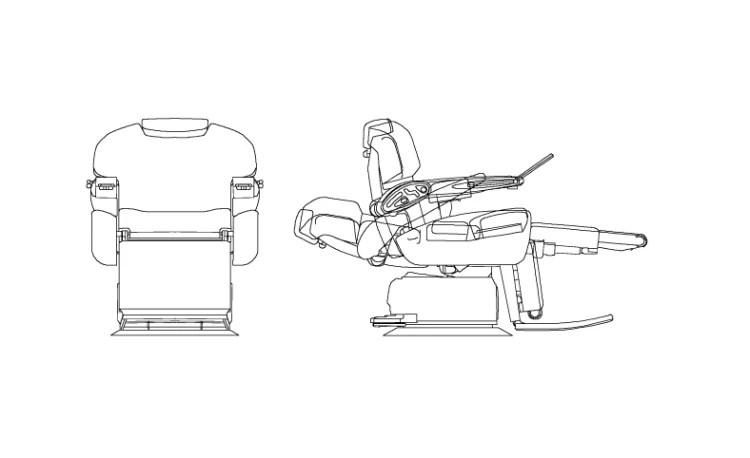 Fotel barberski Takara Belmont MAXIM Prestige wymiary