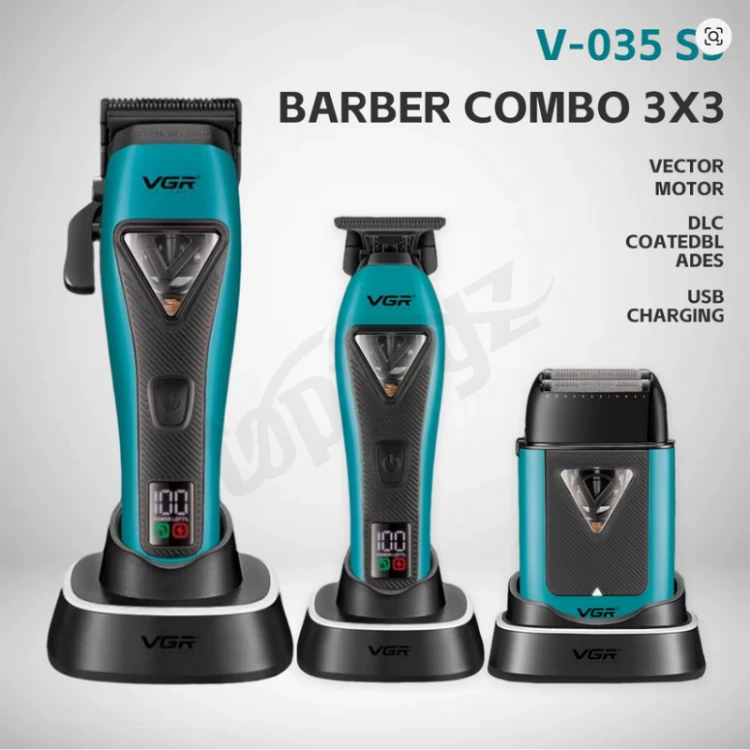 Zestaw barberski VGR V-035 S3 Vector maszynka trymer i golarka w opakowaniu