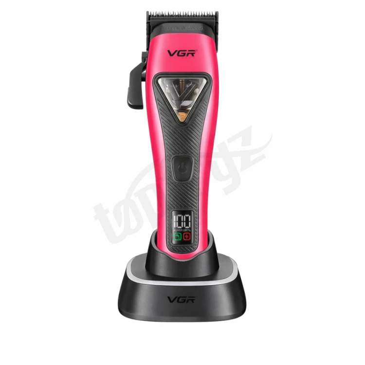 Maszynka do włosów VGR V-035C Vector Motor LED różowa