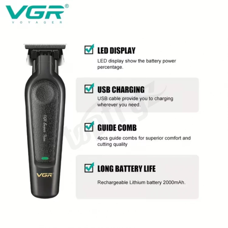 Trymer VGR V-995 Professional czarny z funkcjami do stylizacji włosów i brody